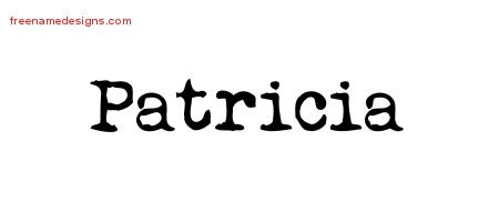 Patricia Vintage Writer Name Tattoo Designs