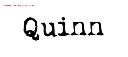 Quinn Vintage Writer Name Tattoo Designs