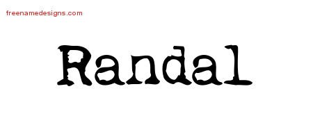 Randal Vintage Writer Name Tattoo Designs