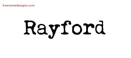 Rayford Vintage Writer Name Tattoo Designs