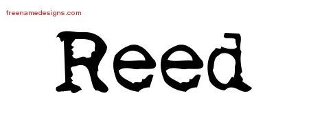 Reed Vintage Writer Name Tattoo Designs