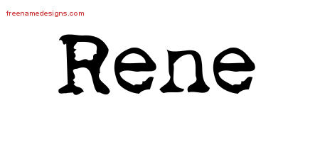 Rene Vintage Writer Name Tattoo Designs