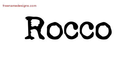 Rocco Vintage Writer Name Tattoo Designs