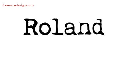Roland Vintage Writer Name Tattoo Designs