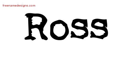 Ross Vintage Writer Name Tattoo Designs