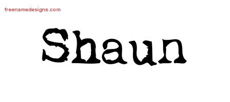Shaun Vintage Writer Name Tattoo Designs