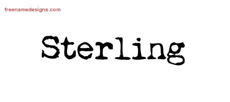 Sterling Vintage Writer Name Tattoo Designs