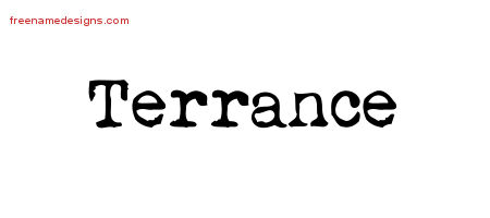 Terrance Vintage Writer Name Tattoo Designs