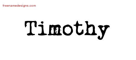 Timothy Vintage Writer Name Tattoo Designs