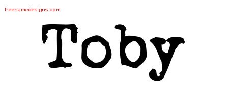 Toby Vintage Writer Name Tattoo Designs