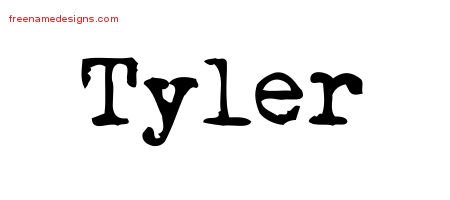 Tyler Vintage Writer Name Tattoo Designs