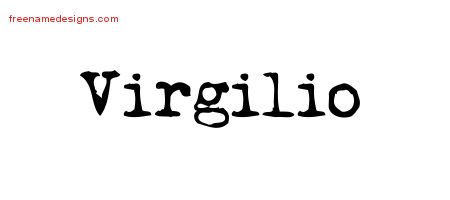 Virgilio Vintage Writer Name Tattoo Designs