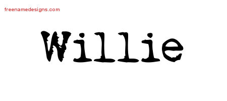 Willie Vintage Writer Name Tattoo Designs