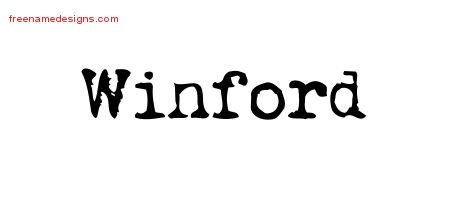 Winford Vintage Writer Name Tattoo Designs