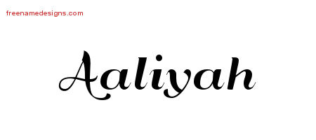Aaliyah Art Deco Name Tattoo Designs