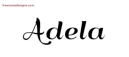 Adela Art Deco Name Tattoo Designs