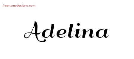 Adelina Art Deco Name Tattoo Designs