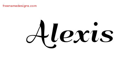 Alexis Art Deco Name Tattoo Designs