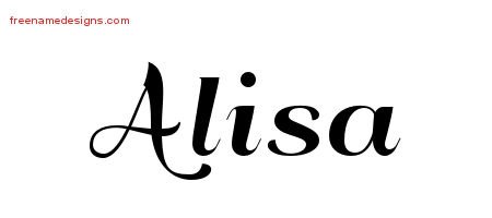 Alisa Art Deco Name Tattoo Designs