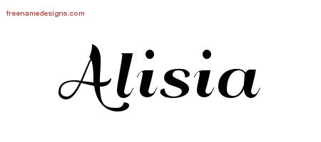 Alisia Art Deco Name Tattoo Designs