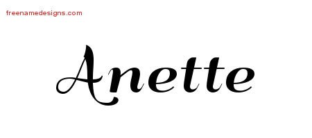Anette Art Deco Name Tattoo Designs