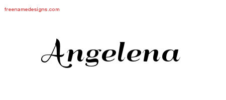 Angelena Art Deco Name Tattoo Designs
