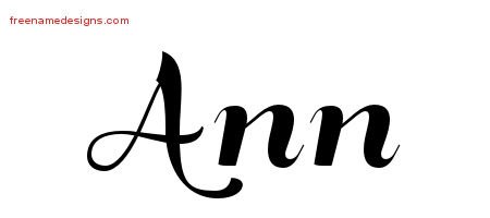 Ann Art Deco Name Tattoo Designs