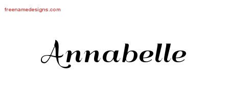 Annabelle Art Deco Name Tattoo Designs