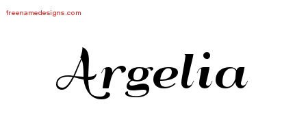 Argelia Art Deco Name Tattoo Designs