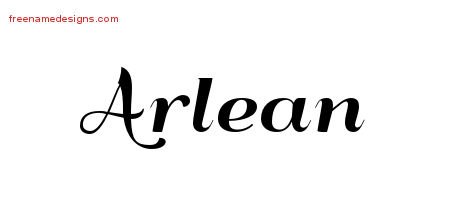 Arlean Art Deco Name Tattoo Designs