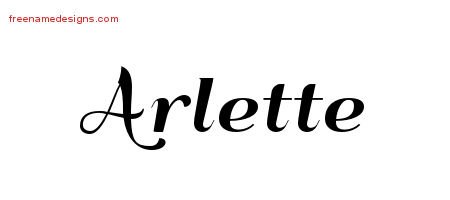 Arlette Art Deco Name Tattoo Designs