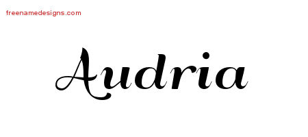 Audria Art Deco Name Tattoo Designs