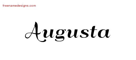 Augusta Art Deco Name Tattoo Designs