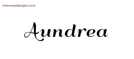 Aundrea Art Deco Name Tattoo Designs