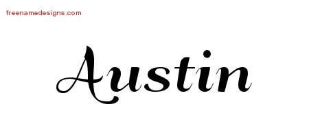 Austin Art Deco Name Tattoo Designs