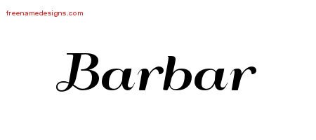 Barbar Art Deco Name Tattoo Designs