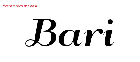 Bari Art Deco Name Tattoo Designs