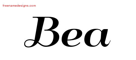 Bea Art Deco Name Tattoo Designs