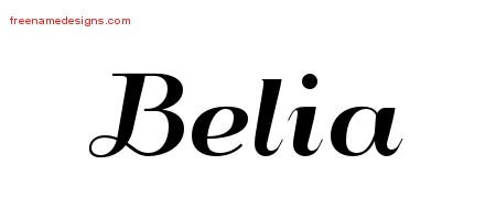 Belia Art Deco Name Tattoo Designs