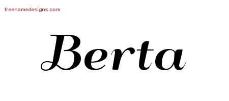 Berta Art Deco Name Tattoo Designs
