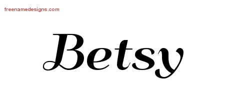 Betsy Art Deco Name Tattoo Designs