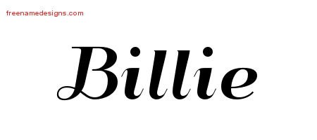 Billie Art Deco Name Tattoo Designs