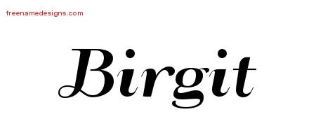 Birgit Art Deco Name Tattoo Designs