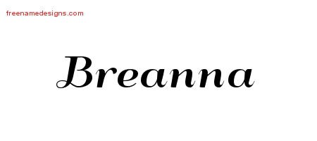 Breanna Art Deco Name Tattoo Designs