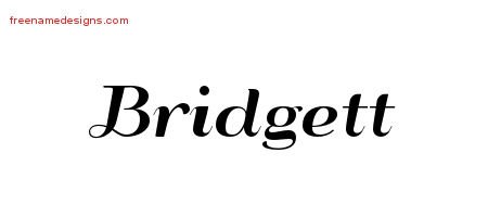 Bridgett Art Deco Name Tattoo Designs