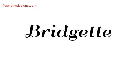 Bridgette Art Deco Name Tattoo Designs