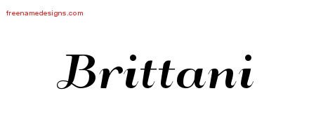 Brittani Art Deco Name Tattoo Designs