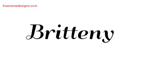 Britteny Art Deco Name Tattoo Designs