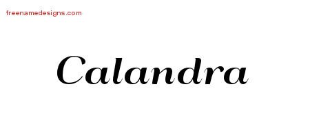 Calandra Art Deco Name Tattoo Designs