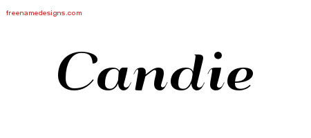 Candie Art Deco Name Tattoo Designs